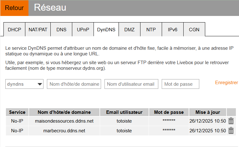 Livebox DDNS